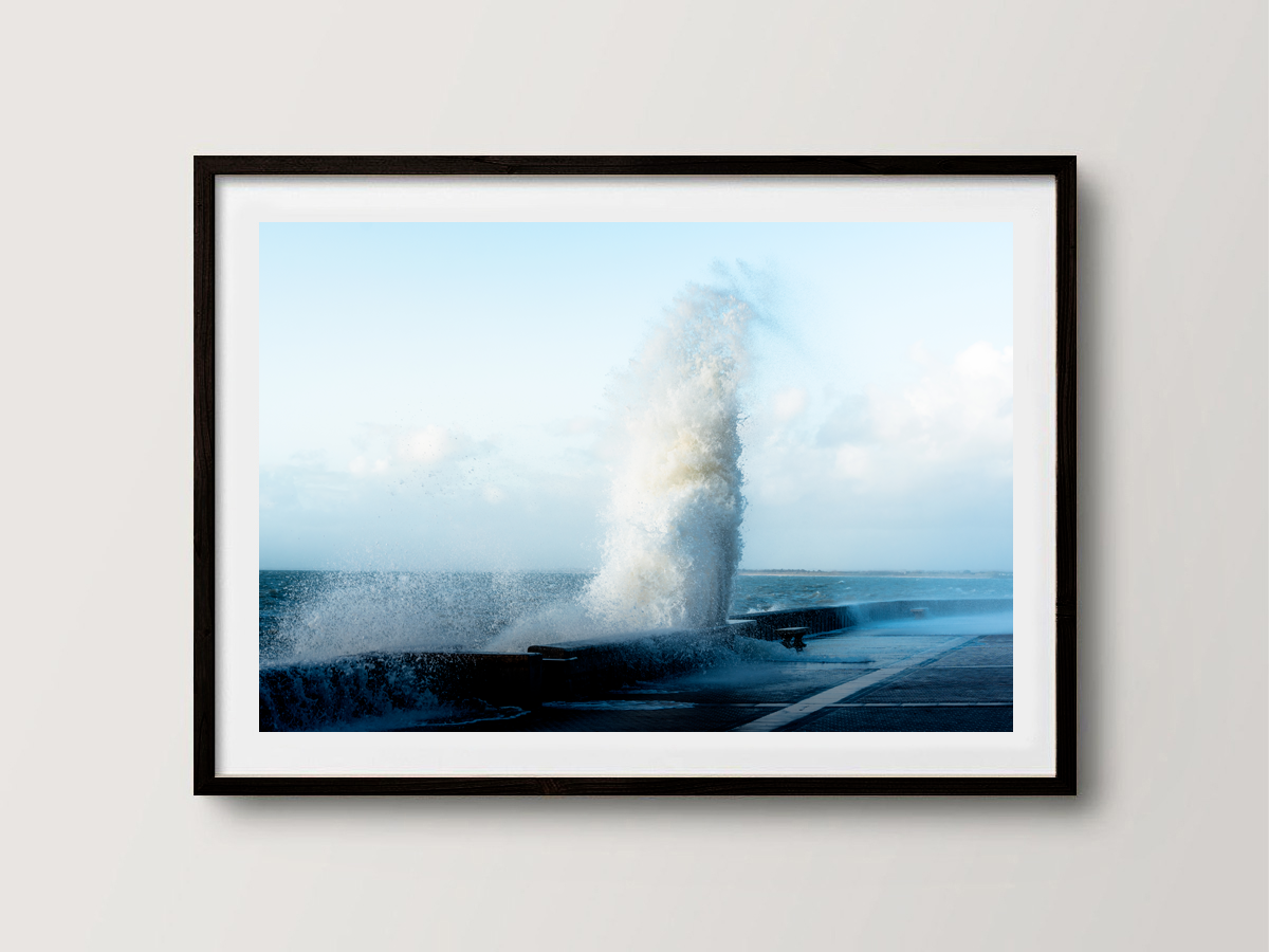 Tempête sur la digue de Granville