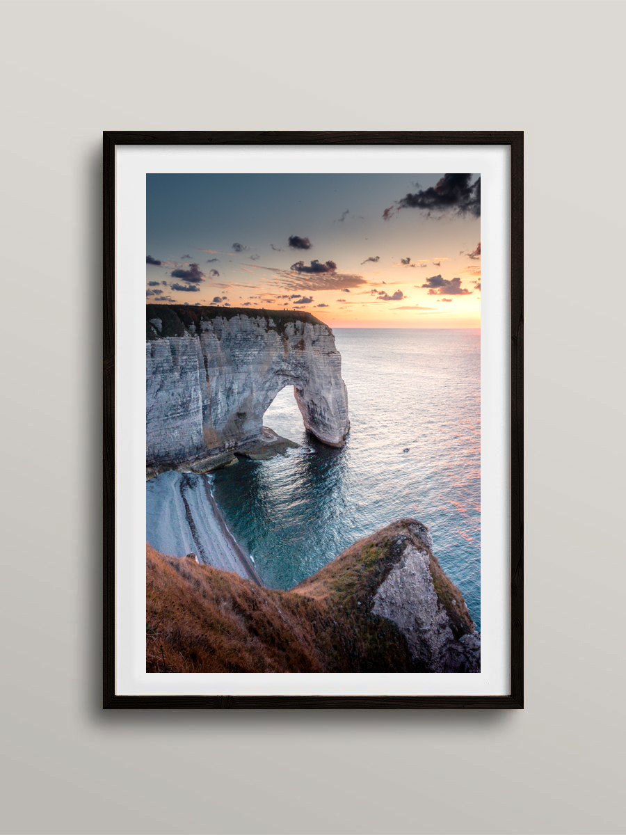 Coucher de soleil derrière la Maneporte